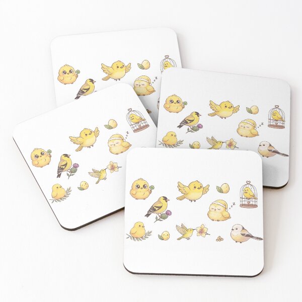 Item preview, Cute Yellow Birds Goldfinch Hummingbird Birdcage Pastel Aesthetic Sticker pack Sheet designed and sold by Rehnair.