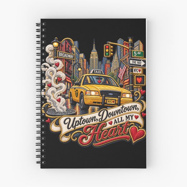 Item preview, New York Yellow Taxi Embroidery – Uptown Downtown All My Heart NYC Design designed and sold by Emoji Emblems.