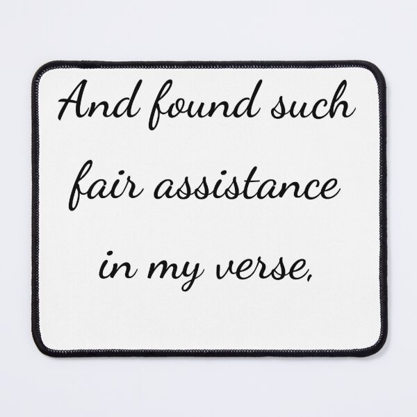 Item preview, “And found such fair assistance in my verse,” - handwriting black designed and sold by ariksworld.