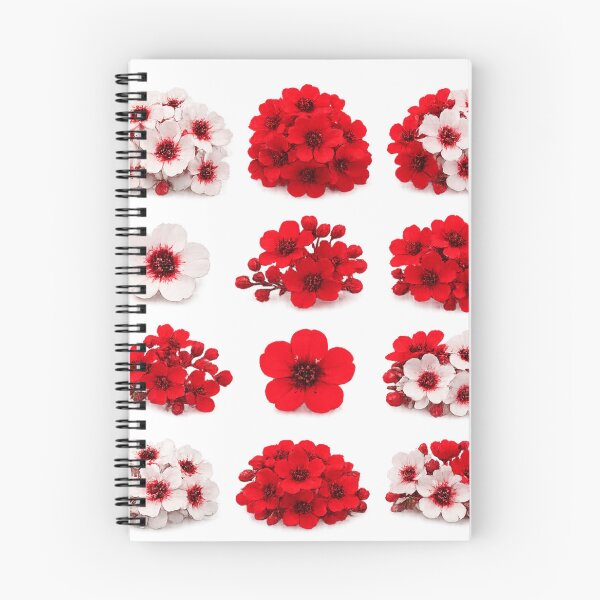 Item preview, Red and White Dried Floral Blossom Cluster Vintage Botanical Aesthetic Sticker pack Sheet designed and sold by Rehnair.