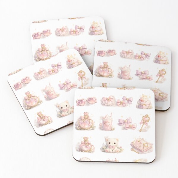 Item preview, Cute Bunny Coquette Bow Heart Sunglasses Pink Aesthetic Sticker pack Sheet designed and sold by Rehnair.