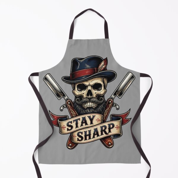 Item preview, Gentleman Barber Skull Stay Sharp Emblem designed and sold by Barber MD Culture.