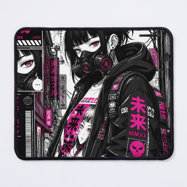 Item preview, Cyberpunk Techwear Girl: Neon Dystopia Manga Graphic designed and sold by Swizzy2vore.