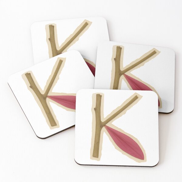Item preview, Vintage Botanical Wood and Leaf Letter K designed and sold by ITCHAWAWAA.