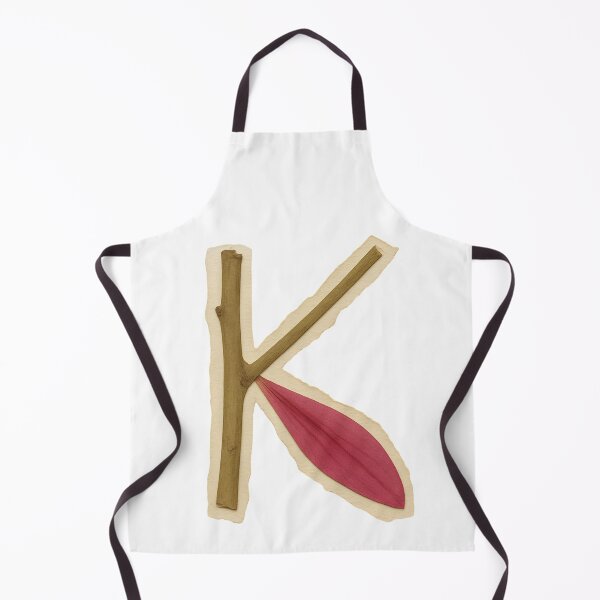 Item preview, Vintage Botanical Wood and Leaf Letter K designed and sold by ITCHAWAWAA.