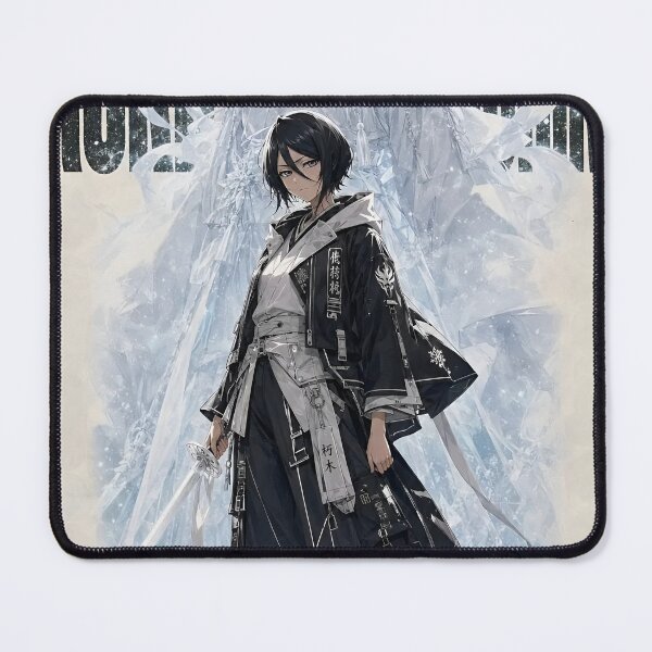 Item preview, Winter Ice Anime Warrior – Black and White Frost Fantasy Aesthetic designed and sold by Dyan4.