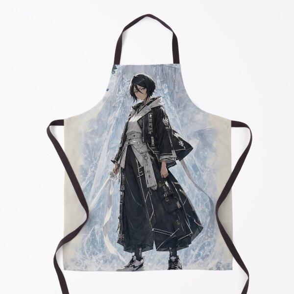 Item preview, Winter Ice Anime Warrior – Black and White Frost Fantasy Aesthetic designed and sold by Dyan4.