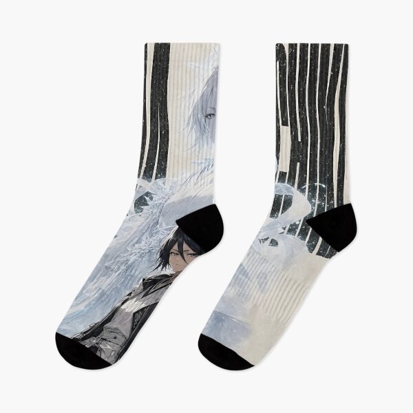 Item preview, Winter Ice Anime Warrior – Black and White Frost Fantasy Aesthetic designed and sold by Dyan4.