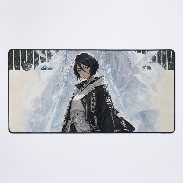 Item preview, Winter Ice Anime Warrior – Black and White Frost Fantasy Aesthetic designed and sold by Dyan4.