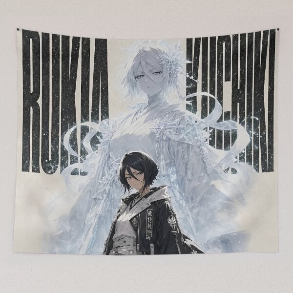 Item preview, Winter Ice Anime Warrior – Black and White Frost Fantasy Aesthetic designed and sold by Dyan4.