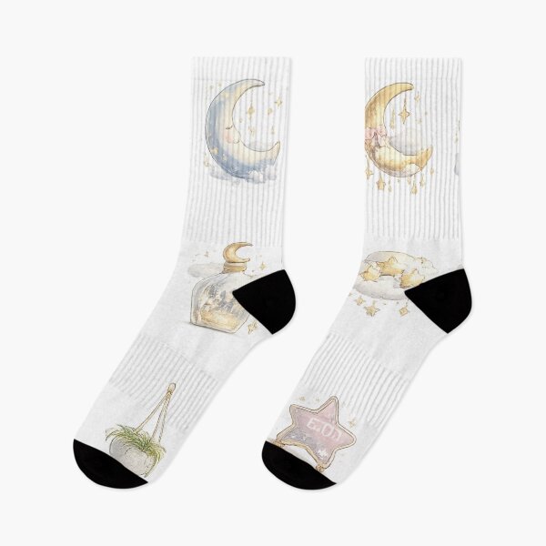 Item preview, Celestial Crescent Moon Stars Potion Bottle Golden Dreamy Aesthetic Sticker pack Sheet designed and sold by Rehnair.