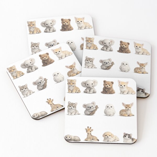 Item preview, Cute Baby Animals Kitten Panda Elephant Koala Woodland Aesthetic Sticker pack Sheet designed and sold by Rehnair.