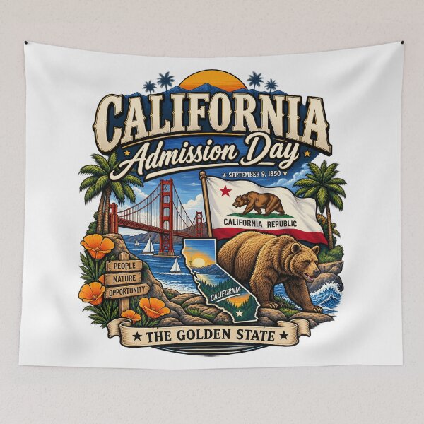 Item preview, California Admission Day 1850 Vintage Golden State Bear Retro T-Shirt designed and sold by Cellara91.