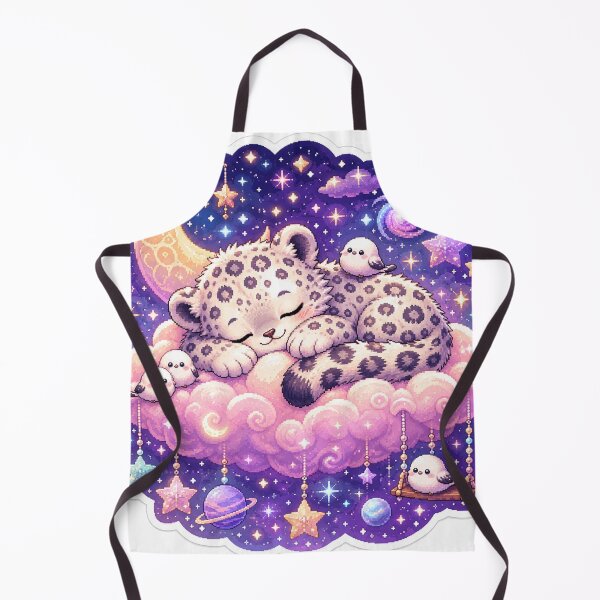 Item preview, Dreamy Pastel Cloud Nap Snow Leopard and Birds designed and sold by CozyPixel-J.