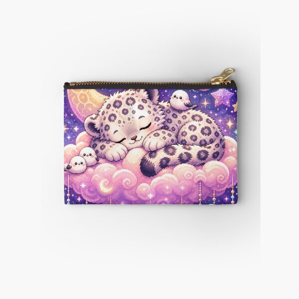 Item preview, Dreamy Pastel Cloud Nap Snow Leopard and Birds designed and sold by CozyPixel-J.