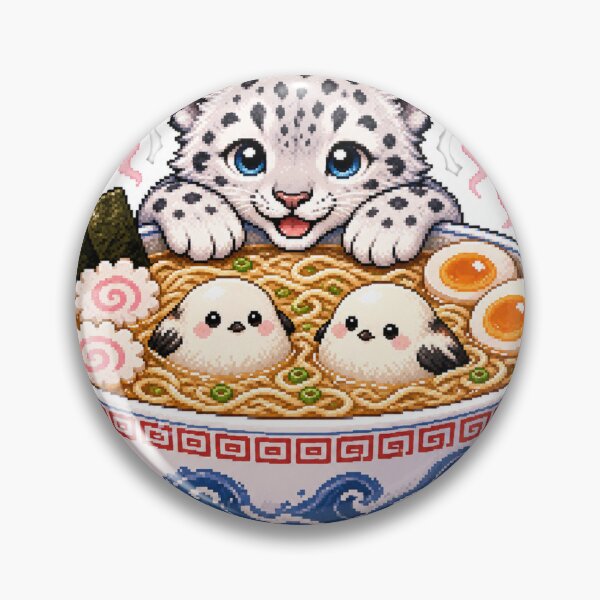 Item preview, Cozy Japanese Ramen Bowl with Snow Leopard designed and sold by CozyPixel-J.