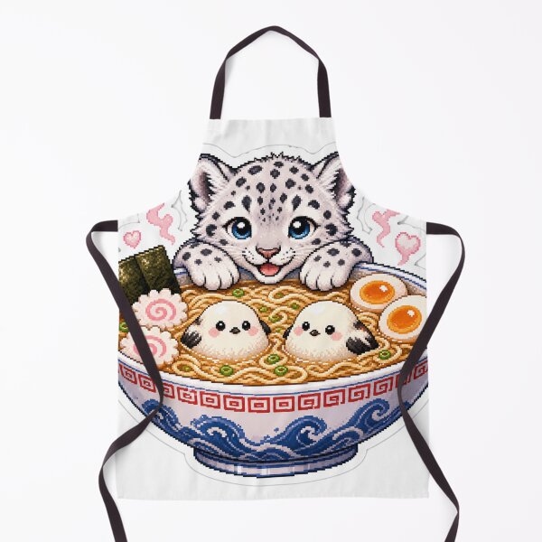 Item preview, Cozy Japanese Ramen Bowl with Snow Leopard designed and sold by CozyPixel-J.