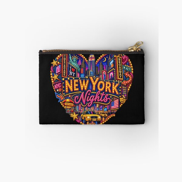 Item preview, New York Nights Embroidery – Times Square NYC Neon Heart Design designed and sold by Emoji Emblems.