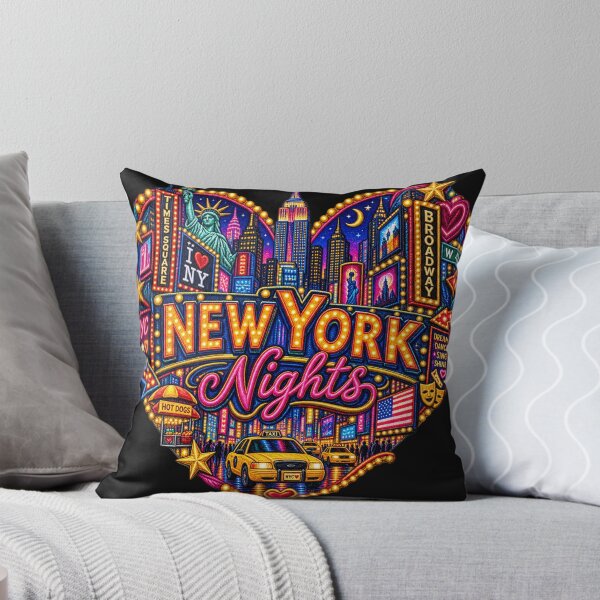 Item preview, New York Nights Embroidery – Times Square NYC Neon Heart Design designed and sold by Emoji Emblems.
