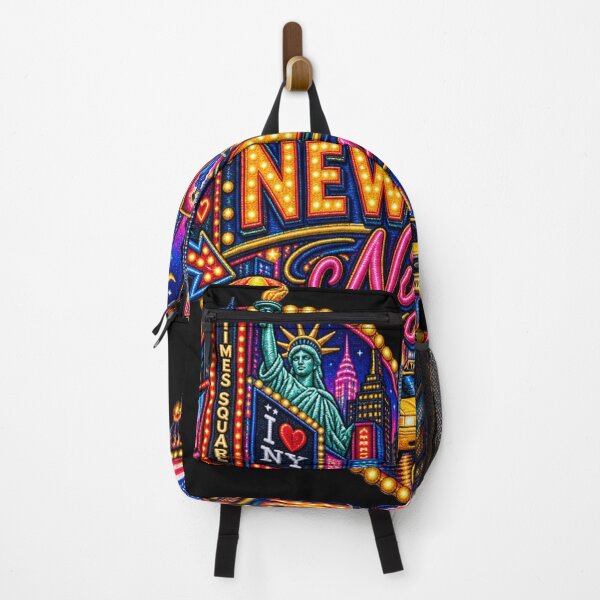 Item preview, New York Nights Embroidery – Times Square NYC Neon Heart Design designed and sold by Emoji Emblems.