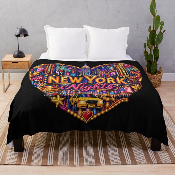 Item preview, New York Nights Embroidery – Times Square NYC Neon Heart Design designed and sold by Emoji Emblems.