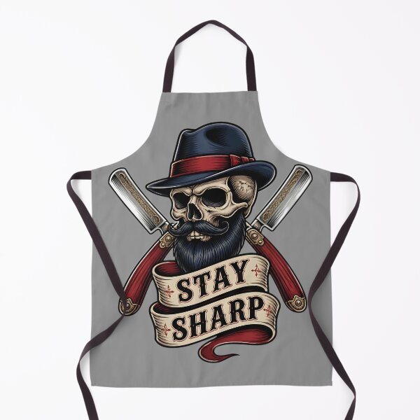 Item preview, Bearded Gentleman Skull Stay Sharp Barber Emblem designed and sold by Barber MD Culture.