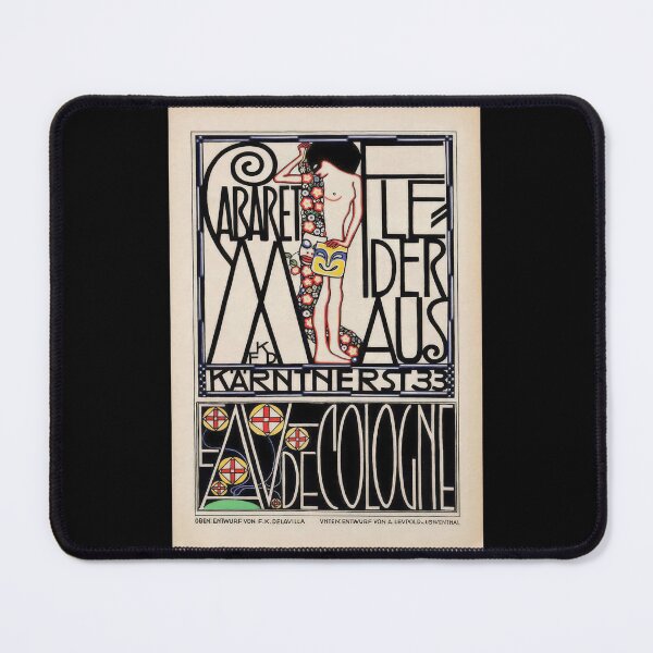 Item preview, Vintage austrian exhibition poster for Cabaret Fledermaus and eua de cologne designed and sold by stevepaint.