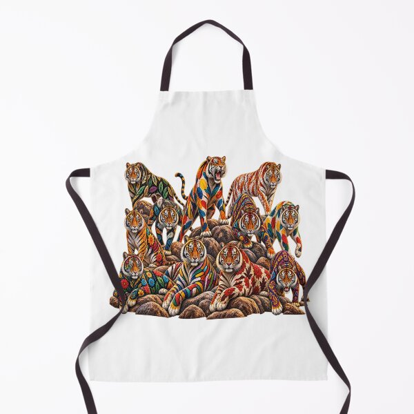 Item preview, Vibrant Floral Tigers – Colorful Wild Cat Wildlife Art designed and sold by Awarrie.