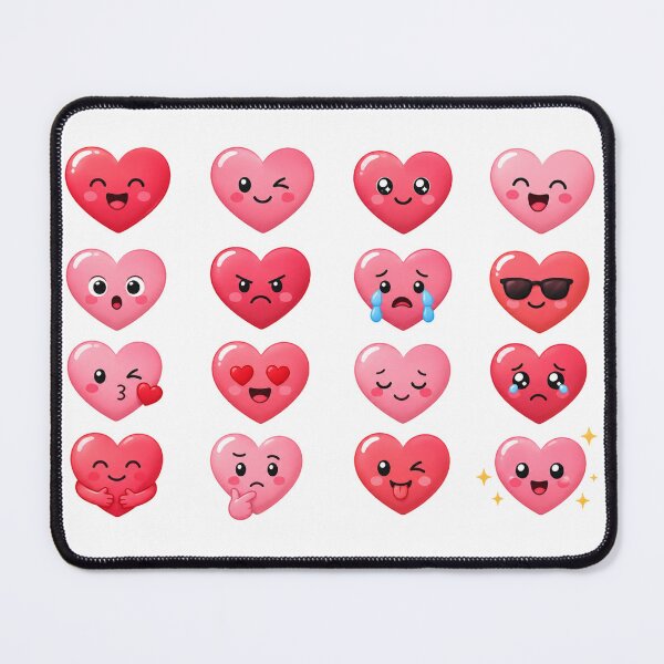 Item preview, Cute Kawaii Heart Expressions Emoticon Pink Love Aesthetic Sticker pack Sheet designed and sold by Rehnair.