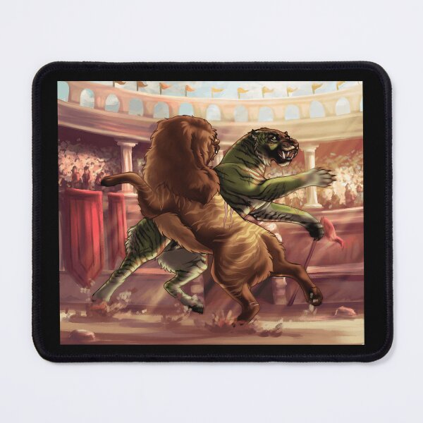 Item preview, Lion and Tiger Arena Duel Artwork designed and sold by Catsi-Nook-Art.