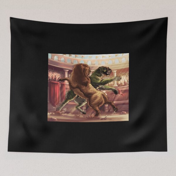 Item preview, Lion and Tiger Arena Duel Artwork designed and sold by Catsi-Nook-Art.