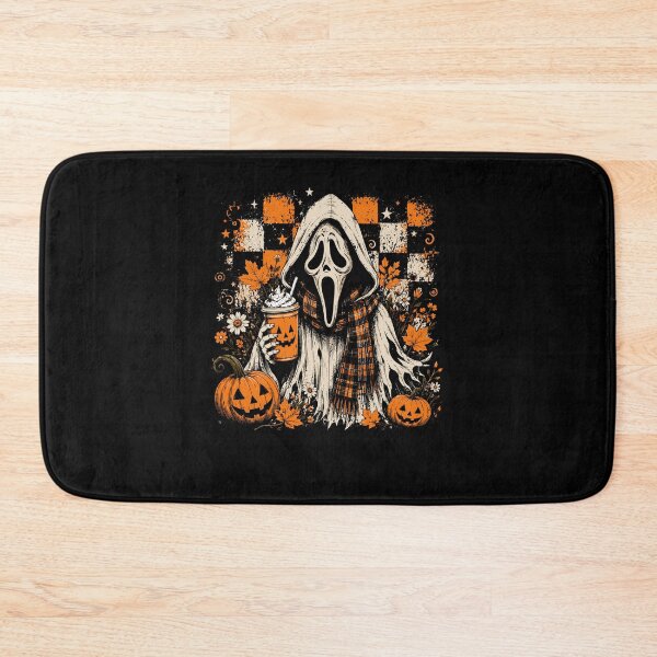 Item preview, Ghost Halloween Face Pumpkin Horror Coffee Checkered Design designed and sold by OddPopARt.