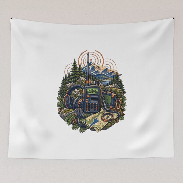Item preview, Decorative Field Radio Station Adventure Art designed and sold by UrbanCanvvas.