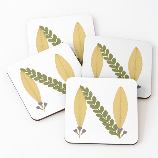 Item preview, Vintage Botanical Yellow Leaf Letter N designed and sold by ITCHAWAWAA.