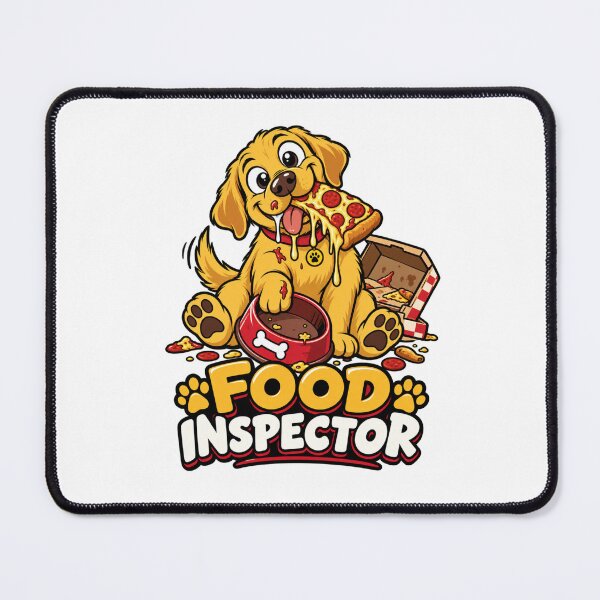 Item preview, Food Inspector Golden Retriever | Funny Pizza Lover Golden Dog designed and sold by KnrNazimTHRE4DS.