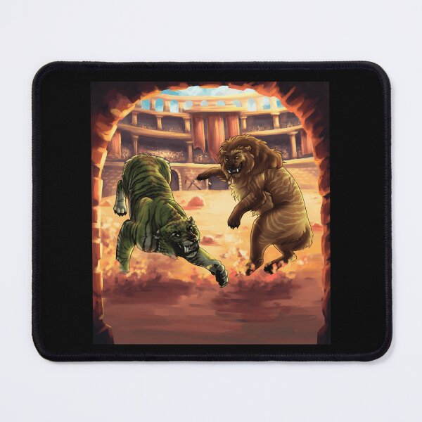 Item preview, Epic Battle of the Tiger and Lion in the Arena designed and sold by Catsi-Nook-Art.