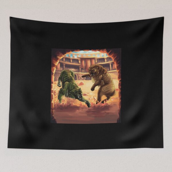 Item preview, Epic Battle of the Tiger and Lion in the Arena designed and sold by Catsi-Nook-Art.