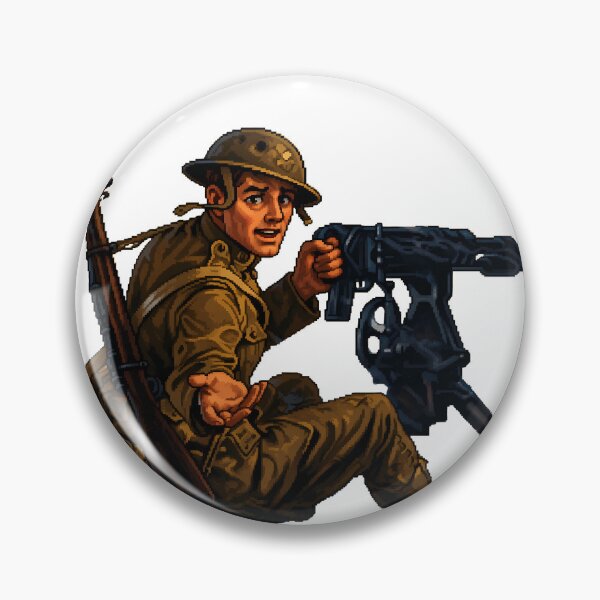 Item preview, Pixel Art WWI Doughboy Machine Gun Soldier designed and sold by aigcx.