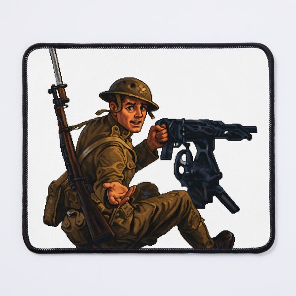 Item preview, Pixel Art WWI Doughboy Machine Gun Soldier designed and sold by aigcx.