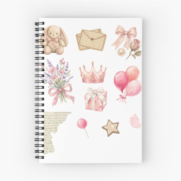 Item preview, Vintage Soft Pink Crown Bunny Envelopes Flowers Aesthetic Sticker pack Sheet designed and sold by Rehnair.