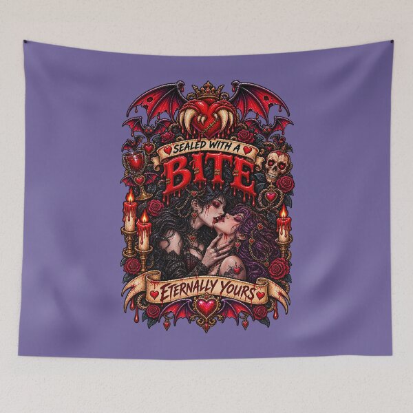 Item preview, DARK LOVE ❤️ - MONSTER ROMANCE COLLETION -  VAMPIRE LOVE - SEALED WITH A BITE - ETERNALLY YOURS - LESBIAN PRIDE v3 designed and sold by WheelieGdArt.