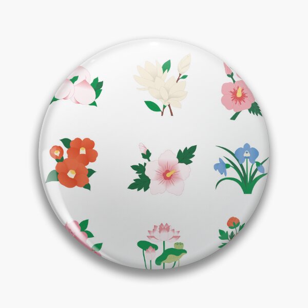 Item preview, Asian Botanical Floral Peach Lotus Hibiscus Aesthetic Sticker pack Sheet designed and sold by Rehnair.