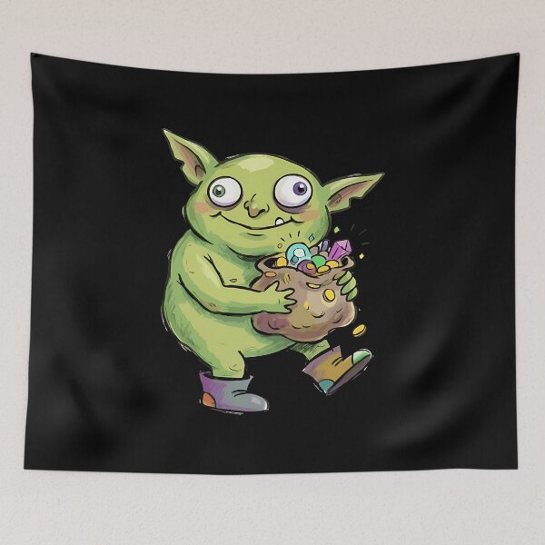 Item preview, Loot Goblin Hoarding Treasure Quirky Fantasy RPG designed and sold by korymorsevv.