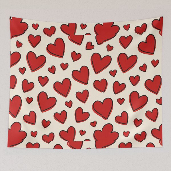 Item preview, Bold Red Heart Pattern Off-Center Outline Valentine Graphic designed and sold by PACS0011.