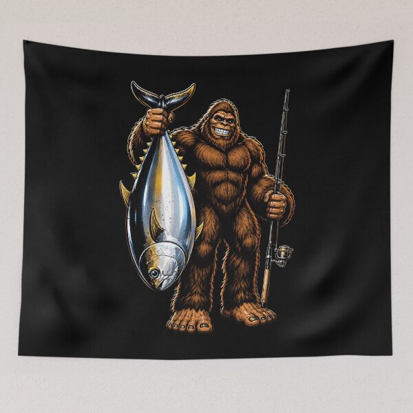Item preview, Bigfoot fishing with a giant tuna designed and sold by rafaeltto.
