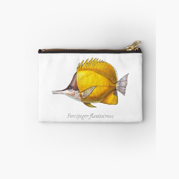 Item preview, Yellow Longnose Butterflyfish with Scientific Name - Watercolor Illustration designed and sold by AquarellChill.