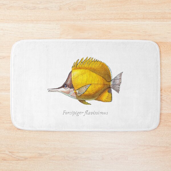 Item preview, Yellow Longnose Butterflyfish with Scientific Name - Watercolor Illustration designed and sold by AquarellChill.