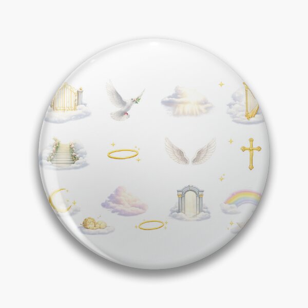 Item preview, Heavenly Gates Angel Wings White Dove Cross Golden Halo Aesthetic Sticker pack Sheet designed and sold by Rehnair.
