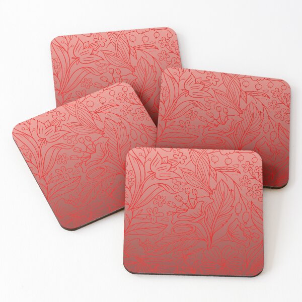 Item preview, Folk Botanical Tapestry – Delicate Flower & Berry Gradient Pattern | Red designed and sold by Frohyou.