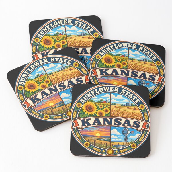 Aperçu de l'œuvre Insigne souvenir vintage de l'État du Tournesol du Kansas créée et vendue par DreamLayerStudio.